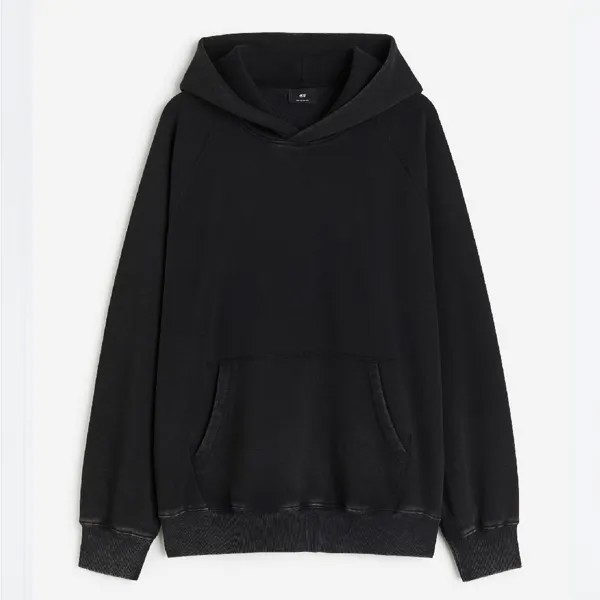 Толстовка H&M Oversized Fit Washed-look, черный