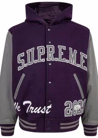 Supreme бомбер King с капюшоном