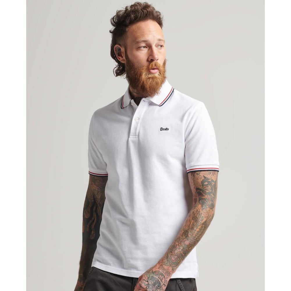 Поло с коротким рукавом Superdry Vintage Tipped, белый
