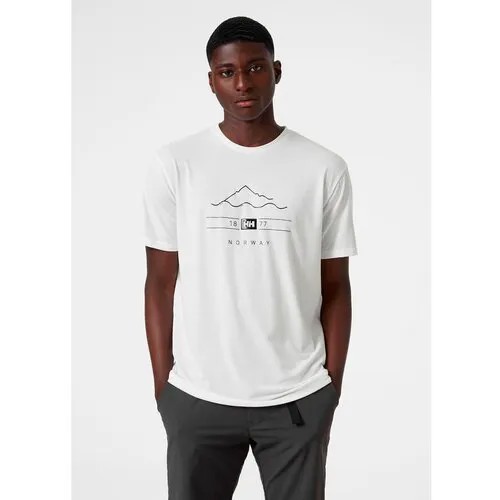 Футболка Helly Hansen Футболка SKOG RECYCLED GRAPHIC T-SHIRT, однотонная, размер M, белый