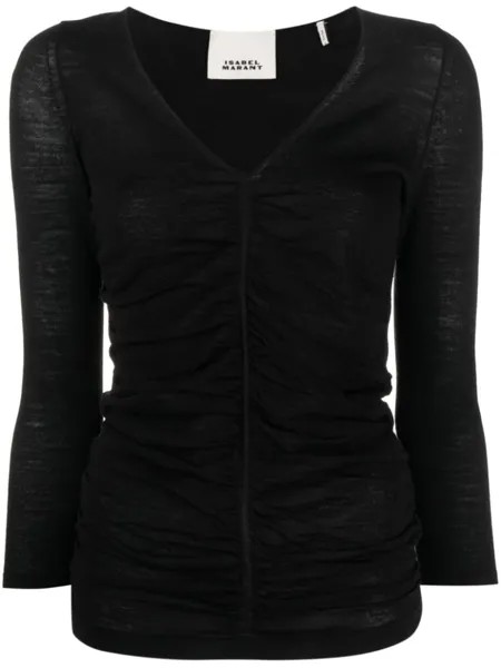ISABEL MARANT gathered long-sleeve top, черный