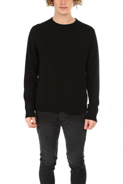 Черный свитер с круглым вырезом NEW FRAME из шерсти и кашемира в рубчик XS Nordstrom