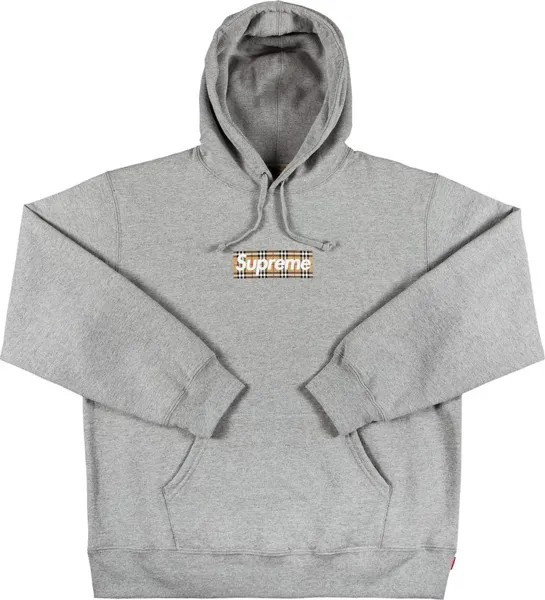 Толстовка Supreme x Burberry Box Logo Hooded Sweatshirt 'Heather Grey', серый