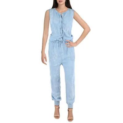 Комбинезон Splendid Womens Blue Romper из джинсовой ткани с эффектом потертости L BHFO 5105