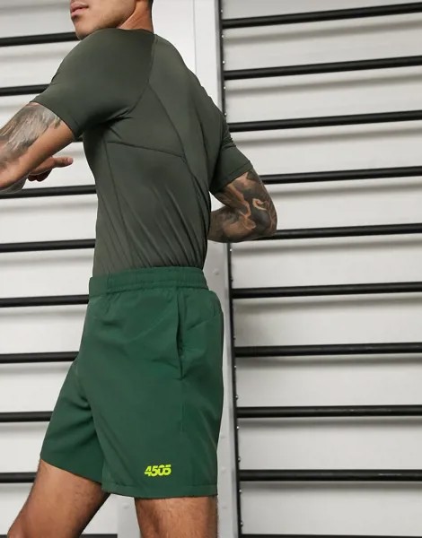 Зеленые спортивные шорты средней длины ASOS 4505-Зеленый