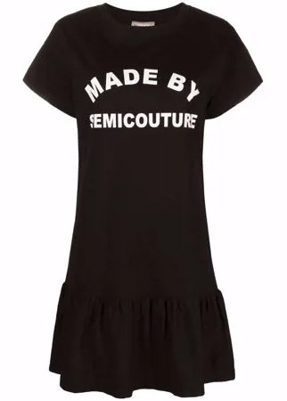 Semicouture платье-футболка с логотипом