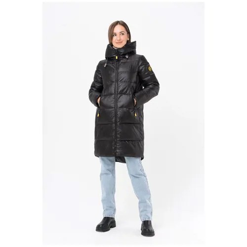 Утепленное пальто El_W61540_черный Черный 48