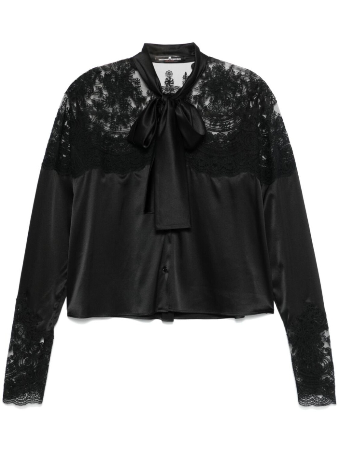 Ermanno Scervino рубашка с кружевной вставкой, черный