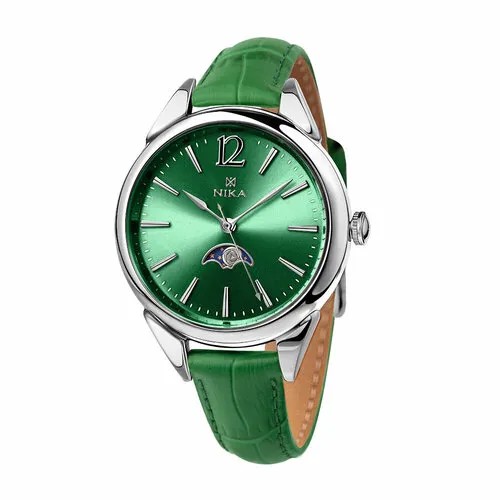 Наручные часы НИКА, серебро, зеленый