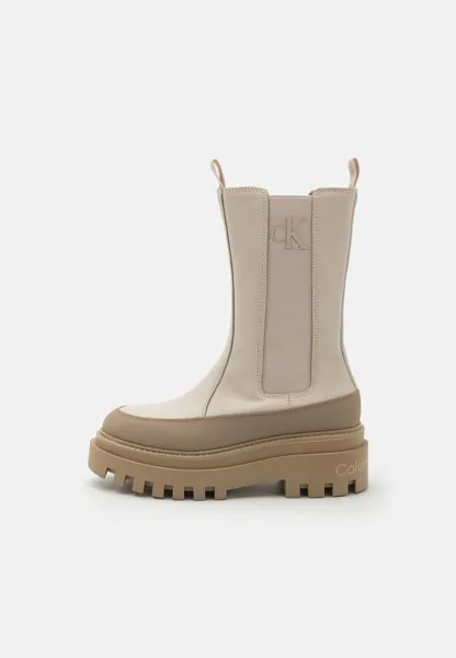 Ботинки на платформе Calvin Klein Jeans FLATFORM CHELSEA BOOT, цвет eggshell/travertine