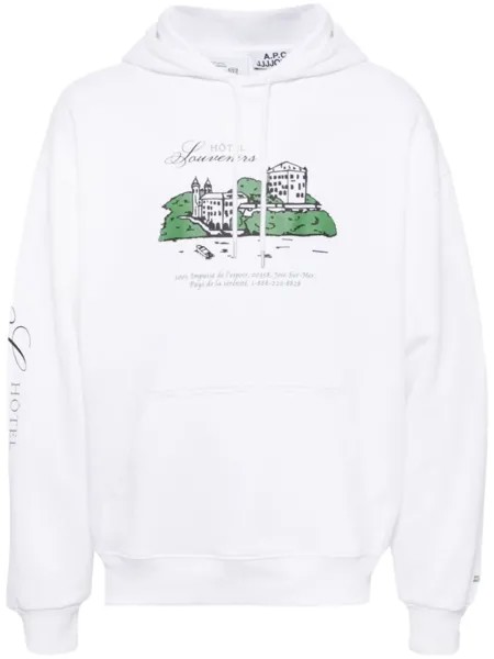 A.P.C. худи с графичным принтом из коллаборации с JJJJound, белый