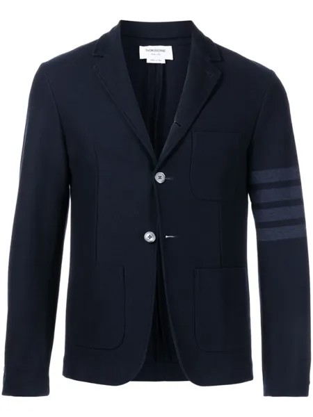 Thom Browne однобортный пиджак с полосками 4-Bar, синий