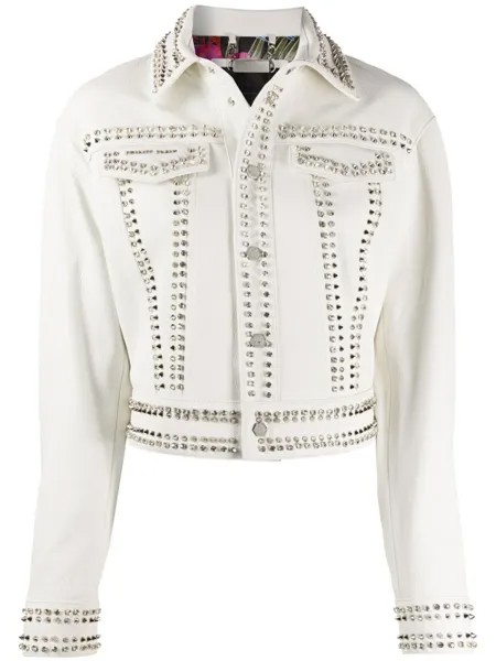 Philipp Plein куртка с заклепками, белый