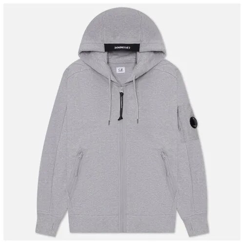 Мужская толстовка C.P. Company Zipped Hoodie Diagonal Raised Fleece серый, Размер S