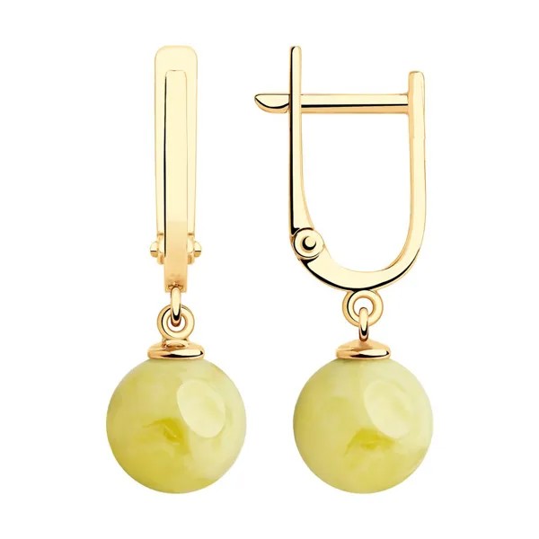 Серьги женские из золота SOKOLOV 727711, янтарь