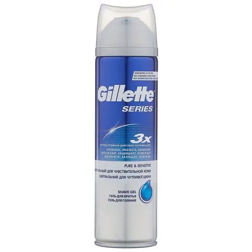 Гель для бритья Series Pure & Sensitive Gillette, 200 мл