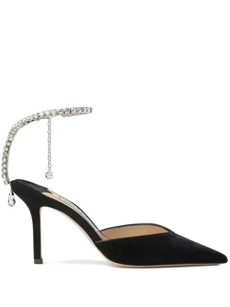 Jimmy Choo туфли Saeda 85 с кристаллами, черный