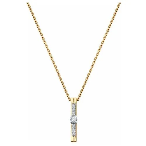 Колье Diamant, красное золото, 585 проба, бриллиант, длина 42 см.