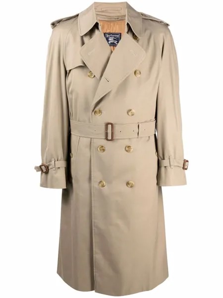 Burberry Pre-Owned двубортный тренч 1980-х годов