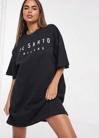 Oversized платье-футболка черного цвета Il Sarto-Черный цвет
