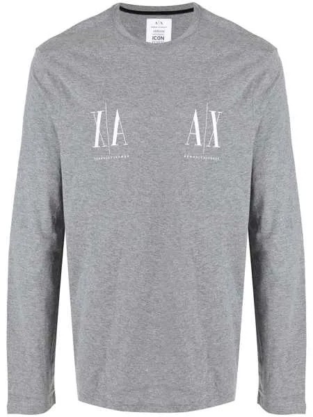 Armani Exchange топ с длинными рукавами с логотипом