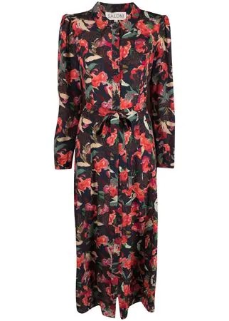 Saloni платье-рубашка с цветочным принтом