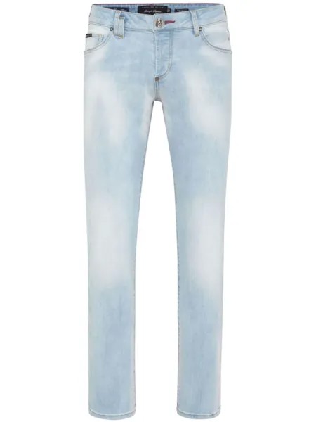 Philipp Plein прямые джинсы с заниженной талией, синий