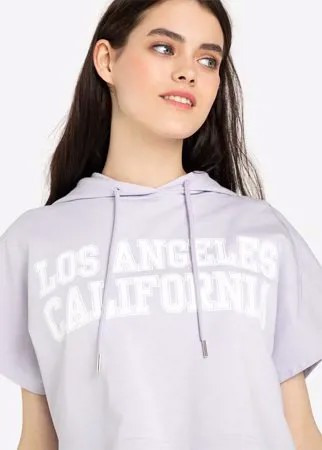 Сиреневое худи oversize с принтом CALIFORNIA Gloria Jeans