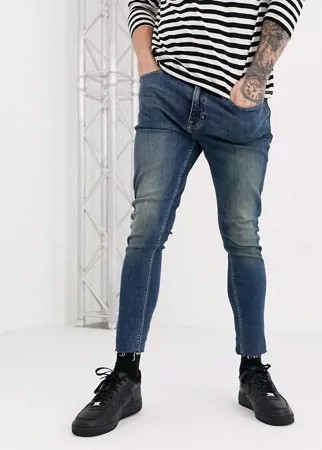 Темно-синие облегающие эластичные джинсы New Look-Синий