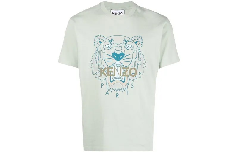 Футболка Classic Tiger Head для мужчин, зеленая Kenzo, зеленый