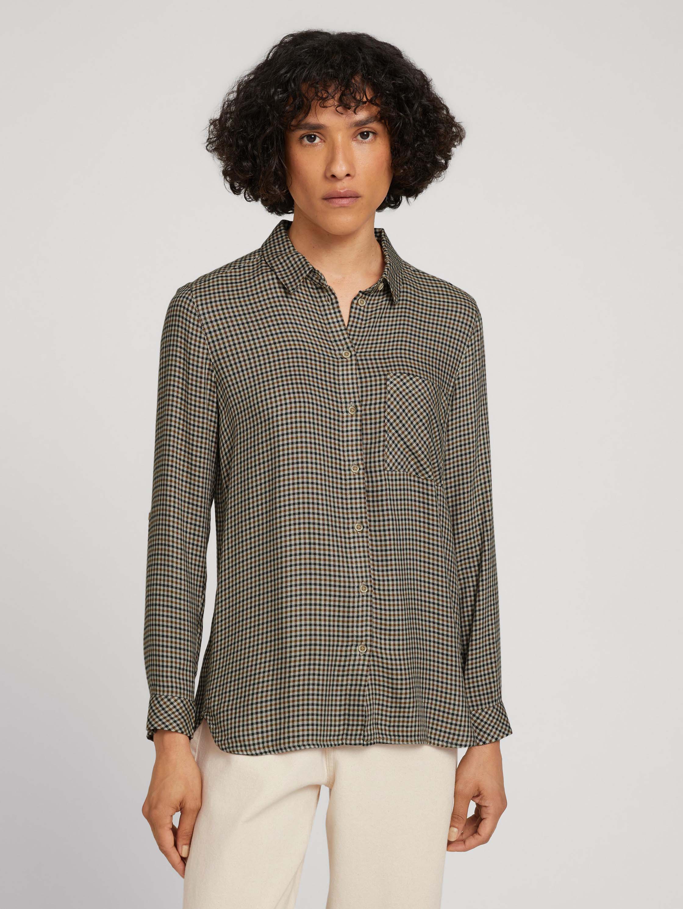 Рубашка женская TOM TAILOR 1028869 коричневая 42 DE