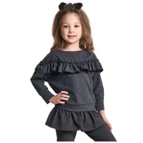 Лонгслив для девочек Mini Maxi, модель 6944, цвет черный, размер 110
