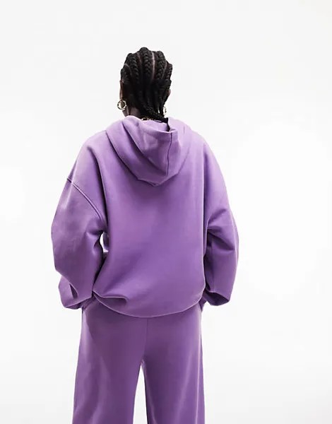 Объемное фиолетовое худи бойфренда ASOS DESIGN