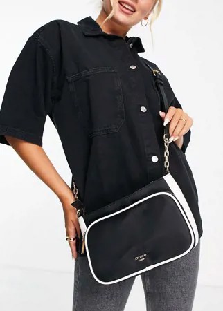 Черная нейлоновая сумка через плечо с карманом спереди Dune-Черный цвет