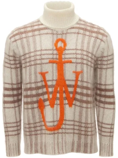 JW Anderson джемпер с вышитым логотипом, нейтральный цвет