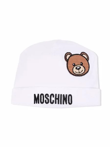 Moschino Kids шапка бини с нашивкой Teddy Bear