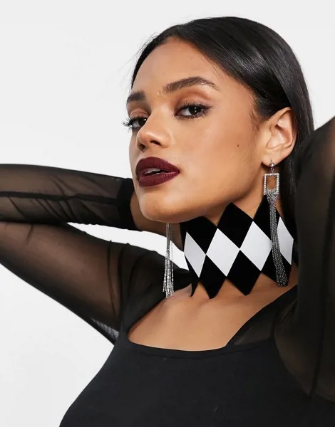 Арлекиновый чокер на Хэллоуин ASOS DESIGN-Мульти
