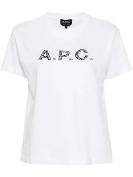 A.P.C. футболка с логотипом, белый