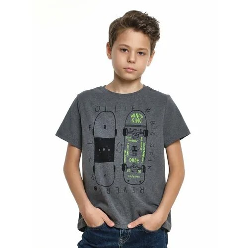 Футболка Mini Maxi, размер 122, серый, черный