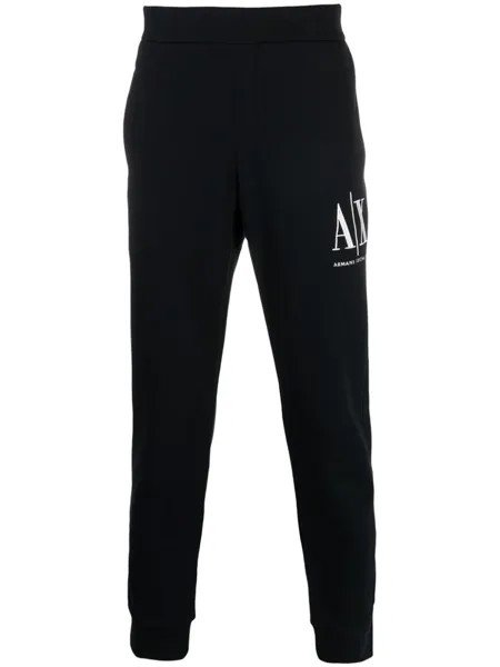 Armani Exchange спортивные брюки с вышитым логотипом, синий