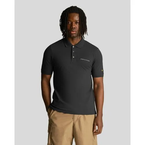 Поло Lyle & Scott Embroidered Polo Shirt, размер S, серый, черный