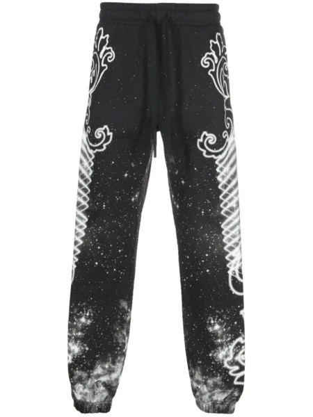 Versace Jeans Couture спортивные брюки с принтом, черный