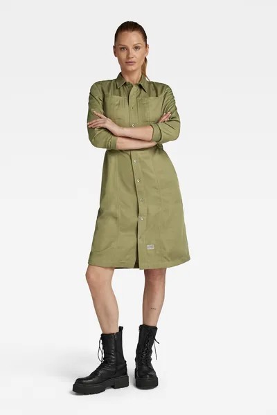 Платье из лиоцелла с регулируемой талией G-Star Raw, хаки