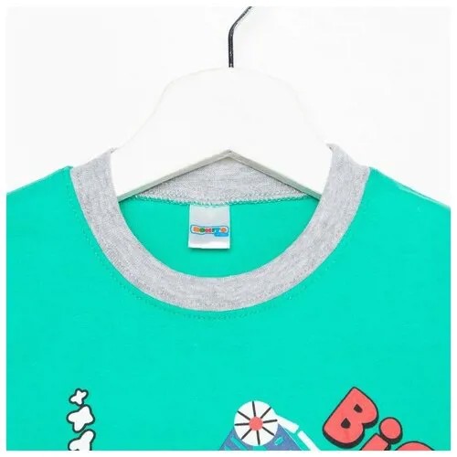 Комплект для мальчика (футболка/шорты), цвет ментоловый, рост 104 9593219 .