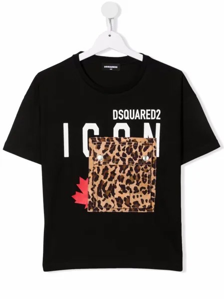Dsquared2 Kids футболка с принтом в технике пэчворк