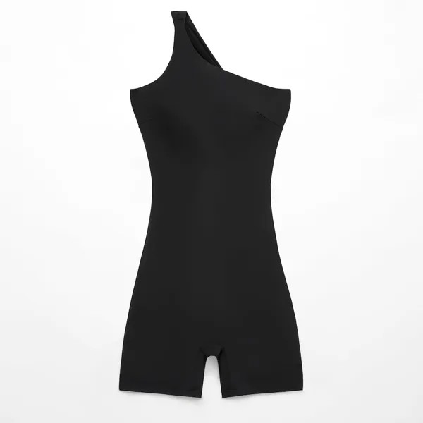 Комбинезон OYSHO Short Asymmetric, черный