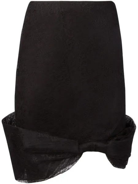Nina Ricci кружевная юбка с бантом, черный