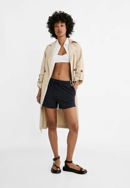 Спортивные брюки With Drawstrings And Side Stripe Stradivarius, темно-синие