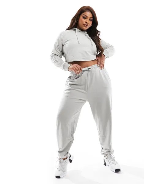 Серые узкие спортивные брюки с петелькой на спине ASOS 4505 Curve Icon — часть комплекта