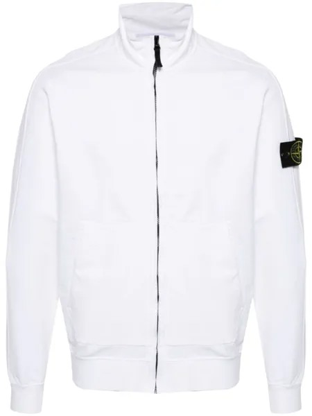 Худи на молнии с логотипом Compass Stone Island, белый